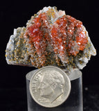 4cm VANADINITE CRYSTAL BARITE MIBLADEN MOROCCO MINIATURE MINERAL SPECIMEN WB17