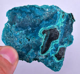 5.5cm GEM BLUE MALACHITE PERU TRANSLUCENT CHRYSOCOLLA BOTRYOIDAL CRYSTAL UB169