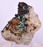 5.6cms CHRYSOCOLLA MALACHITE SELENITE CRYSTALS PERU QUARTZ CALCITE CB203