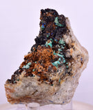 5.6cms CHRYSOCOLLA MALACHITE SELENITE CRYSTALS PERU QUARTZ CALCITE CB203