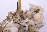 11cms CALCITE TOOTH DOG WITH QUARTZ CRYSTALS PERU SHINY MINERAL SPECIMEN QB103