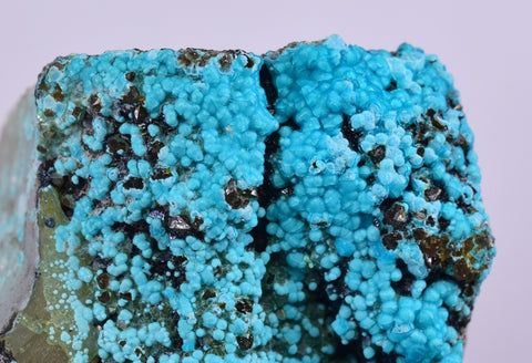 3.2cms QUARTZ CHRYSOCOLLA TENTADORA MINE PERU GRAPE BOTRYOIDAL CRYSTAL CB154