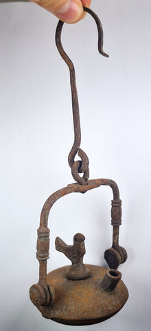 19.5cm MINI VERY SMALL LENTICULAR MINERS LAMP TUNNEL RARE LANTERN IRON CAST NB03