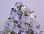 10cm  BLUE DOLOMITE SELLAITE CRYSTALS CHALCOPYRITE QUARTZ CALCITE PERU GB31