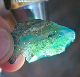 4grs GEM SILICA CHRYSOCOLLA LILY MINE PERU CHALCEDONY QUARTZ BLUE ROUGH SB155