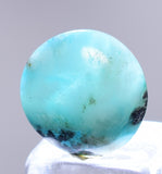 3carats GEM SILICA CHRYSOCOLLA CABOCHON CHALCEDONY PERU SCENIC BB209