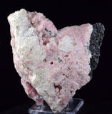 10cms RHODOCHROSITE QUARTZ CALCITE CRYSTALS JORDANITE (?) GALENA PERU RB662