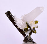 3cms PREMIUM EPIDOTE QUARTZ MINIATURE CRYSTALS PERU AESTHETIC COLLECTOR CB132