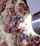 14cms GEM SPHALERITE RUBY BLEND ON QUARTZ PYRITE CRYSTALS PERU MB141