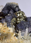 12cms GALENA QUARTZ PYRITE CRYSTAL CUBIC PERU MINERAL SPECIMEN  GB37