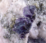 15ms  GREEN PURPLE FLUORITE PYRITE CRYSTAL PERU HUANZALA MINE SHINY KB17