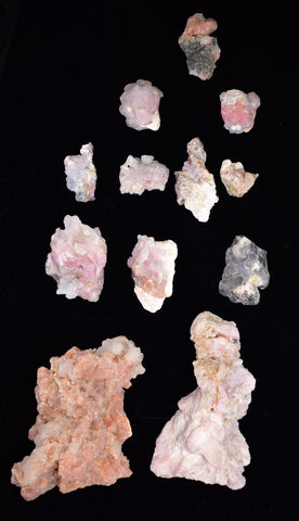 LOT 12 GEM PINK OPAL HYALITE PALYGORSKITE QUARTZ SCULPTURE BOTRYOIDAL PERU PB100