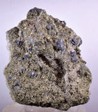 9.8cms GALENA QUARTZ PYRITE CRYSTAL CUBIC PERU MINERAL SPECIMEN  GB18