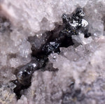3.8cms TWIN ACANTHITE QUARTZ PYRARGYRITE CRYSTALS MINERALPERU COLLECTOR HB168