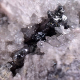 3.8cms TWIN ACANTHITE QUARTZ PYRARGYRITE CRYSTALS MINERALPERU COLLECTOR HB168