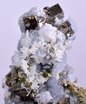 6.1cm  BLUE DOLOMITE SELLAITE CRYSTALS CHALCOPYRITE QUARTZ CALCITE PERU GB30