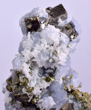 6.1cm  BLUE DOLOMITE SELLAITE CRYSTALS CHALCOPYRITE QUARTZ CALCITE PERU GB30