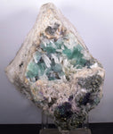 15ms  GREEN PURPLE FLUORITE PYRITE CRYSTAL PERU HUANZALA MINE SHINY KB17