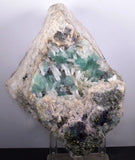 15ms  GREEN PURPLE FLUORITE PYRITE CRYSTAL PERU HUANZALA MINE SHINY KB17