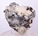 6.6cms NATIVE SILVER WIRE CALCITE PERU UCHUCCHACUA MINE MINERAL SPECIMEN HB246