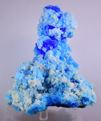 12.5cms NEW BLUE CHALCANTHITE NATURAL BOTRYOIDAL CRYSTALS PERU TRANSLUCENT FB33