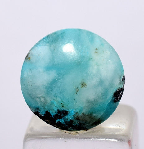 3carats GEM SILICA CHRYSOCOLLA CABOCHON CHALCEDONY PERU SCENIC BB209