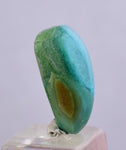 5.5carats GEM SILICA CHRYSOCOLLA CABOCHON CHALCEDONY LILY MINE PERU SCENIC BB358