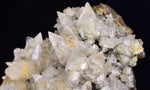 9.5cms CALCITE TOOTH DOG WITH QUARTZ CRYSTALS PERU SHINY MINERAL SPECIMEN GB46
