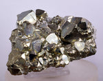 7.6cms PYRITE OCTAHEDRAL PERU SHINY CRYSTALS MINERAL SPECIMEN COLLECTOR MB88
