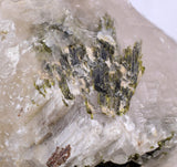 20cms CALCITE WITH QUARTZ EPIDOTE CRYSTALS PERU SHINY MINERAL SPECIMEN GB41