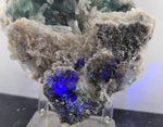 15ms  GREEN PURPLE FLUORITE PYRITE CRYSTAL PERU HUANZALA MINE SHINY KB17