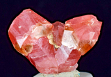 1.8cms TWIN SCEPTER RHODOCHROSITE CRYSTALS PERU UCHUCHACCUA MINE RB479