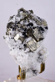 7.2cms PYRITE CUBIC QUARTZ CALCITE PERU SHINY CRYSTALS MINERAL COLLECTOR MB23