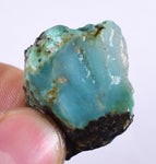 9.3grs GEM SILICA CHRYSOCOLLA  PERU CHALCEDONY QUARTZ BLUE ROUGH FACET SB64