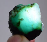 9.3grs GEM SILICA CHRYSOCOLLA  PERU CHALCEDONY QUARTZ BLUE ROUGH FACET SB64