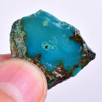 18.5cts GEM SILICA DRUZY CHRYSOCOLLA LILY MINE PERU CHALCEDONY ROUGH SB173