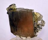 8.5cms PYRITE CUBIC QUARTZ CALCITE PERU SHINY CRYSTALS MINERAL COLLECTOR MB112