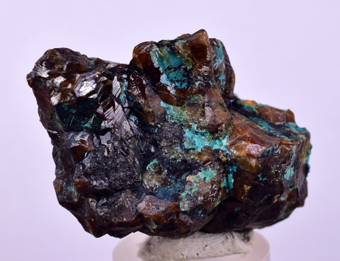 5cms  GEM GARNET CHRYSOCOLLA CRYSTALS PERU SHINY SHARP RARE GB66