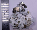 10cm  BLUE DOLOMITE SELLAITE CRYSTALS CHALCOPYRITE QUARTZ CALCITE PERU GB31