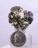 3.3cms SPHALERITE PYRITE GALENA QUARTZ CRYSTALS MINERAL SPECIMEN PERU MB27