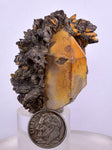 4cms RED LIMONITE MARCASITE QUARTZ GOETHITE CRYSTALS PERU MINERAL SPECIMEN QB66