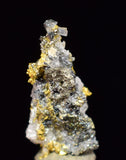 0.8cm UNIQUE NATIVE GOLD INCAS PYRITE PERU QUARTZ THUMBNAIL CRYSTAL LB176