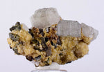 3.9cms APATITE SIDERITE QUARTZ CRYSTALS CHALCOPYRITE BORNITE PYRITE PERU AB03