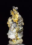0.8cm UNIQUE NATIVE GOLD INCAS PYRITE PERU QUARTZ THUMBNAIL CRYSTAL LB176