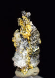 0.8cm UNIQUE NATIVE GOLD INCAS PYRITE PERU QUARTZ THUMBNAIL CRYSTAL LB176