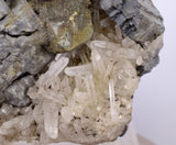 8.2cms GALENA QUARTZ PYRITE CRYSTAL CUBIC PERU MINERAL SPECIMEN  GB16
