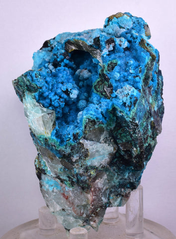 9.7cms QUARTZ CHRYSOCOLLA BOTRYOIDAL TENTADORA MINE PERU MINERAL SPECIMEN CB106