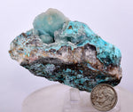 7.4cms DRUZY CHRYSOCOLLA QUARTZ PERU COPPER MINERAL SPECIMEN COLLECTOR DB70