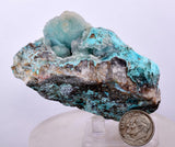 7.4cms DRUZY CHRYSOCOLLA QUARTZ PERU COPPER MINERAL SPECIMEN COLLECTOR DB70