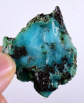 18.7grs GEM SILICA CHRYSOCOLLA  PERU CHALCEDONY QUARTZ BLUE ROUGH FACET SB63